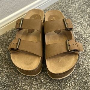 Altar'd State Tan Buckle Sandals